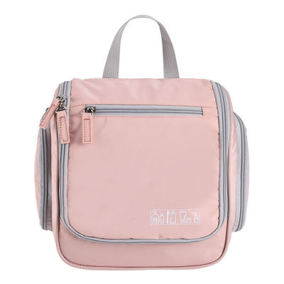 Zipper Closure Customised Travel Cosmetics Bag with Hanging Design and Pouch Included