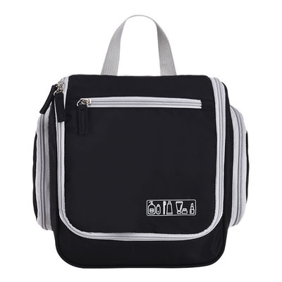 Zipper Closure Customised Travel Cosmetics Bag with Hanging Design and Pouch Included
