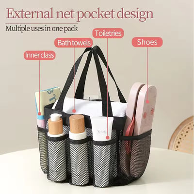 Summer Essential Mesh Beach Tote Bag with Multiple Pockets and Customized Color