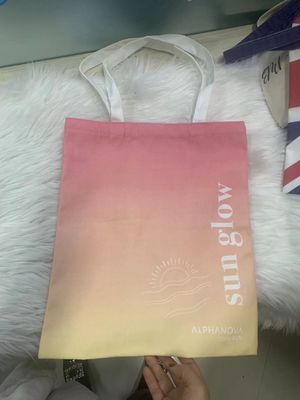 Large Cotton Canvas Tote Bags With Pocket And Zipper In Ostrich Pattern With Material