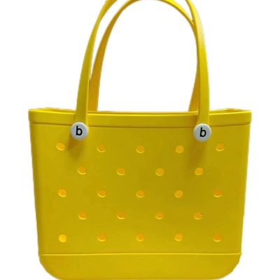 PVC Lining Material Custom Summer Rubber Totes Large Fashion Eva Plastic Silicone Bag