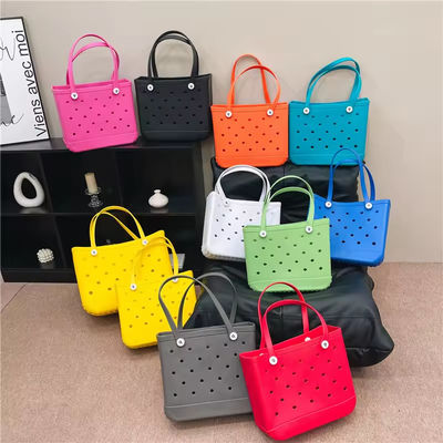PVC Lining Material Custom Summer Rubber Totes Large Fashion Eva Plastic Silicone Bag