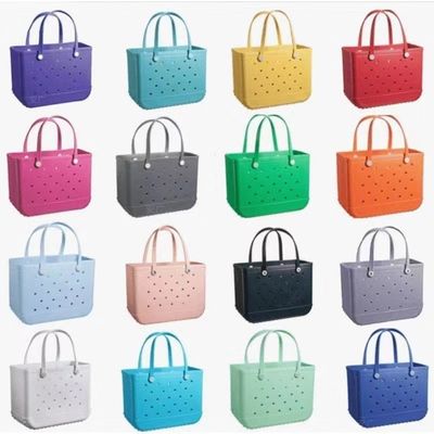 PVC Lining Material Custom Summer Rubber Totes Large Fashion Eva Plastic Silicone Bag