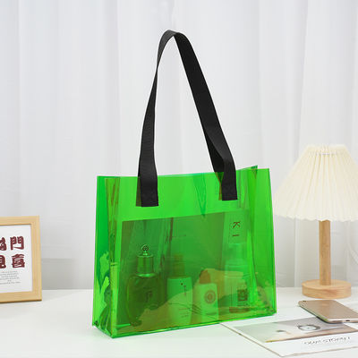 Custom Logo Transparent Waterproof Neon Candy Color PVC Tote Bag for Advertising