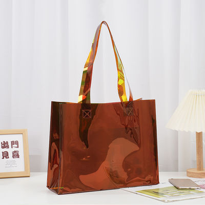 Custom Logo Transparent Waterproof Neon Candy Color PVC Tote Bag for Advertising
