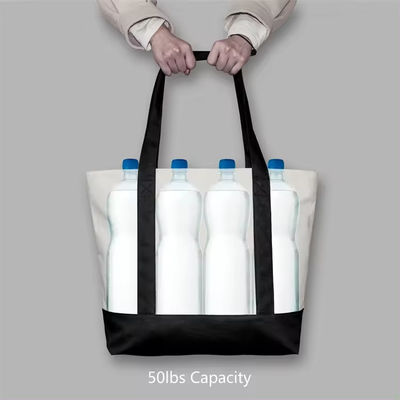 Unisex Fashion Large Capacity Canvas Tote Bag for Shopping and Beach