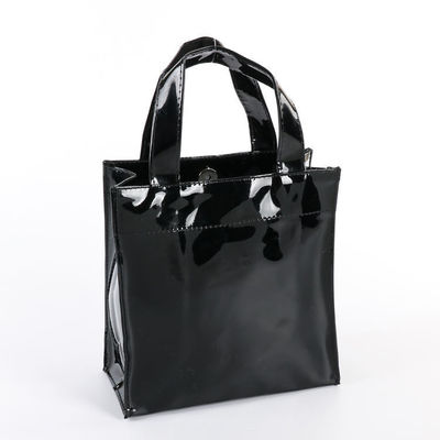 Custom Fashionable Print Design Glossy Mirror Tote Handle Shopping Bag With Logo Waterproof PVC Tote Bag