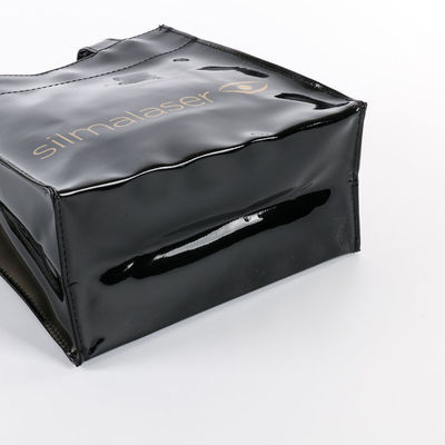 Custom Fashionable Print Design Glossy Mirror Tote Handle Shopping Bag With Logo Waterproof PVC Tote Bag