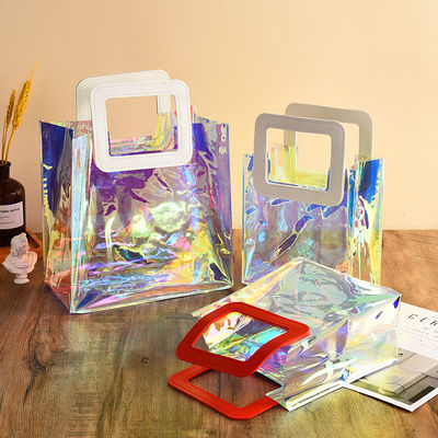 Travel and Outgoing Laser Holographic Iridescent Pvc Shoulder Beach Tote Bag for Custom Logo