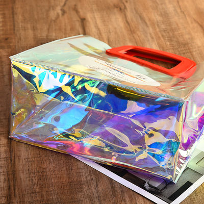 Travel and Outgoing Laser Holographic Iridescent Pvc Shoulder Beach Tote Bag for Custom Logo