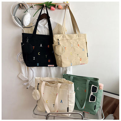 2023 Canvas Tote Shoulder Bag for Gentle Woman in Medium 30-50cm Customized Color