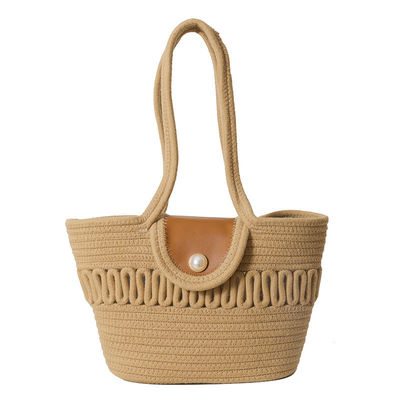 Gender-Neutral Summer Beach Embroidery Straw Tote Bag for Customized Women