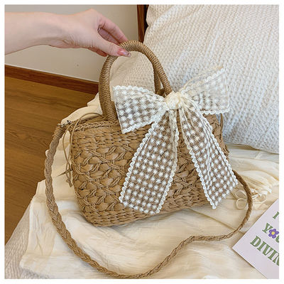 2024 Shoulder Bags Tote Bag Mexico French Basket Straw Weave Beach Bags Women Striped