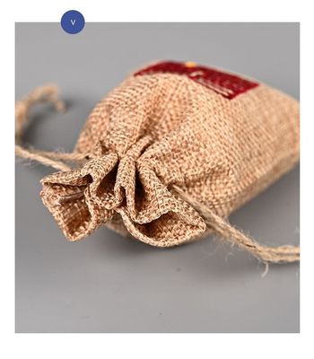 Cartoon Pattern Custom Diy Environmental Protection Hemp Fashion Linen Drawstring Bag