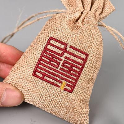 Cartoon Pattern Custom Diy Environmental Protection Hemp Fashion Linen Drawstring Bag