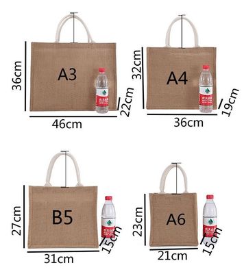 Fashion Women's Linen Handbag Reusable Travel Handle Tote Jute Bag for Gift Shopping