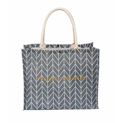 Large Eco Cotton Linen Handbags Hessian Hemp Jute Tote Bags with Customized Design
