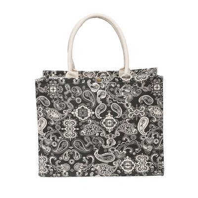 Large Eco Cotton Linen Handbags Hessian Hemp Jute Tote Bags with Customized Design