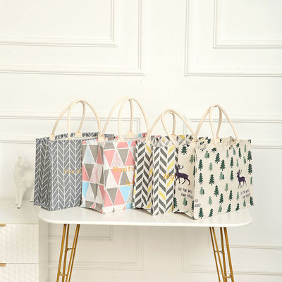 Large Eco Cotton Linen Handbags Hessian Hemp Jute Tote Bags with Customized Design