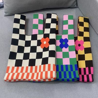 2024 Woven Crochet Knitted Hand Tote Bag Newest Fashionable Style for Mesh Beach Bags