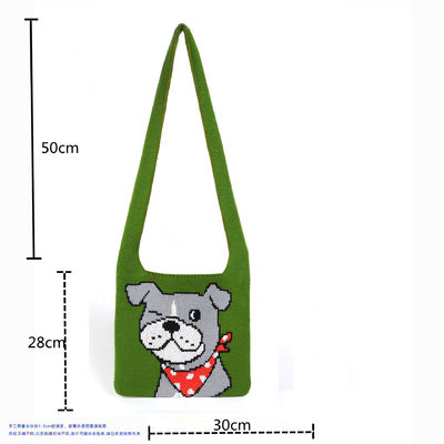 Handmade Knitted Bag Bright Color Back Woven Neoprene Pu Weave Bag for Medium Size