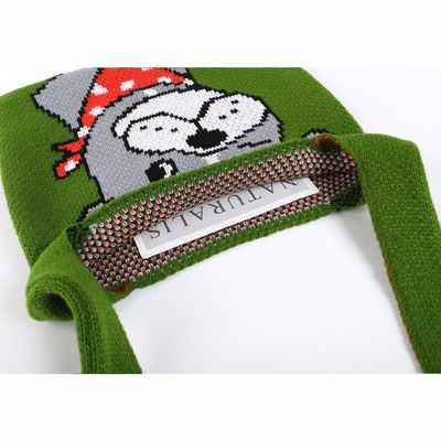 Handmade Knitted Bag Bright Color Back Woven Neoprene Pu Weave Bag for Medium Size