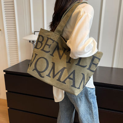 Handled Style Women's Explosion Tote Bag with Trendy Letters Print and Large Capacity