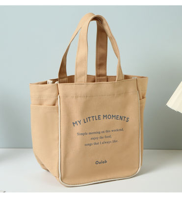 Customized Color Plain Cotton Canvas Reusable Women Shopping Tote Bag for Medium Size