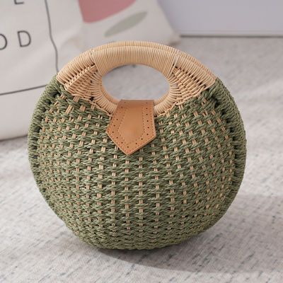Women Summer Natural Raffia Straw Bag Shell Shape Rattan Straw Tote for Beach Vacation