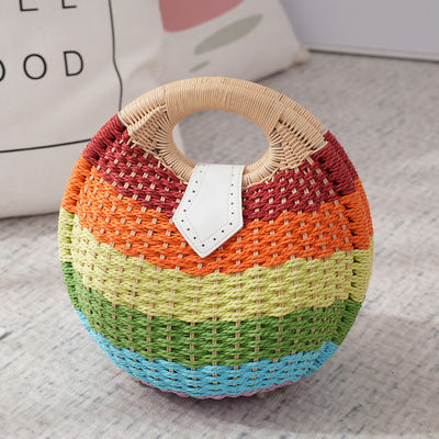 Women Summer Natural Raffia Straw Bag Shell Shape Rattan Straw Tote for Beach Vacation