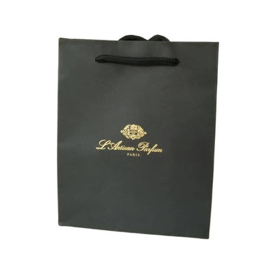 Luxury Clothing Retail Gift Shopping Black Jewellery Paper Bag With Customized Color
