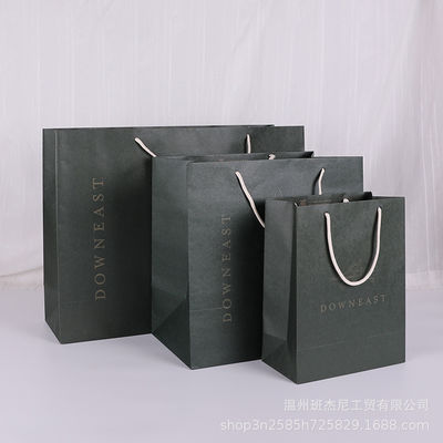 Luxury Clothing Retail Gift Shopping Black Jewellery Paper Bag With Customized Color