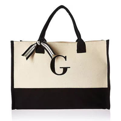 Printable Shipping Monogrammed Gift Tote Bag for Women Customized Canvas Beach Bag
