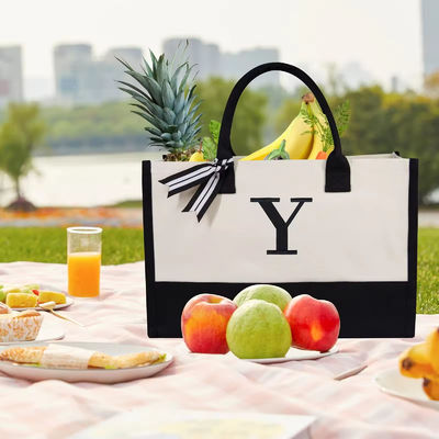 Printable Shipping Monogrammed Gift Tote Bag for Women Customized Canvas Beach Bag