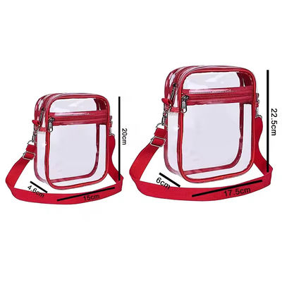 Clear PVC Cross-body Messenger Purse Different Color Transparent Shoulder Sling Bag