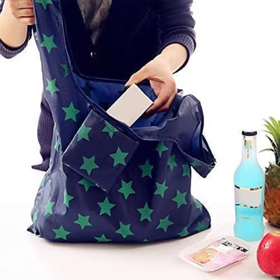 Eco Friendly Recycled Ripstop Nylon Waterproof Grocery Bags with Soft-loop Style