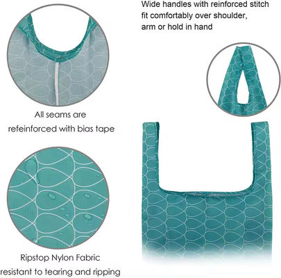 Eco Friendly Recycled Ripstop Nylon Waterproof Grocery Bags with Soft-loop Style
