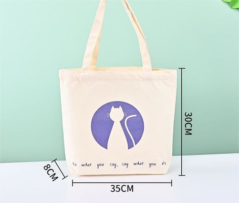 Newest Fashinable Recycled Cotton Canvas Tote Bag with Custom Print Logo Shopping