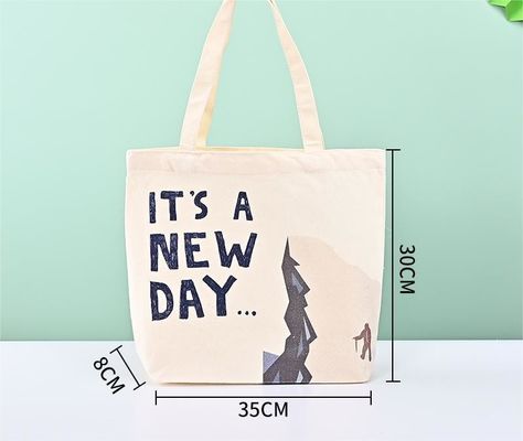 Newest Fashinable Recycled Cotton Canvas Tote Bag with Custom Print Logo Shopping