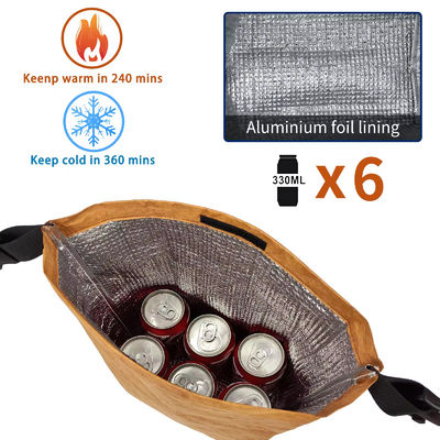 Insulated Food Thermal Aluminum Foil Dupont Tyvek Kraft Paper Lunch Cooler Bag With Handle in Custom Print