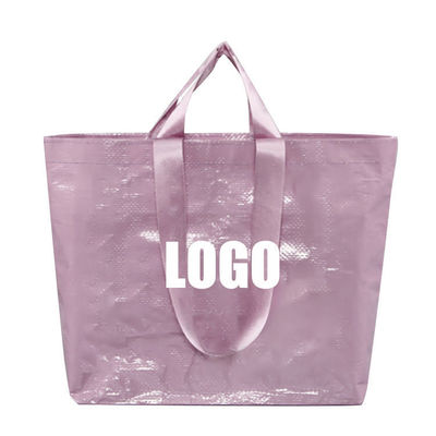 Custom Logos Medium Size Reusable Waterproof Pp Woven Laminated Shopping Tote Bags