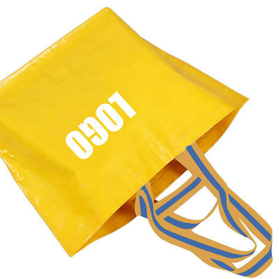 Custom Logos Medium Size Reusable Waterproof Pp Woven Laminated Shopping Tote Bags