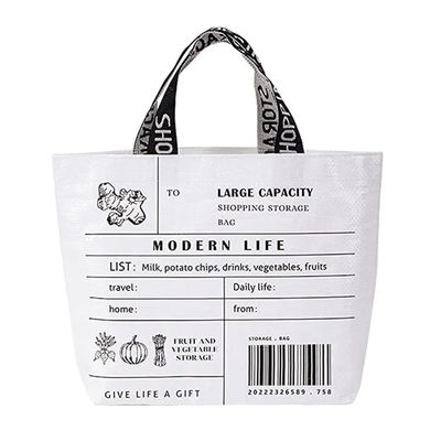 Handled Style Personalized Tote Shopping Bag with Customized Color and Multi Color Logo