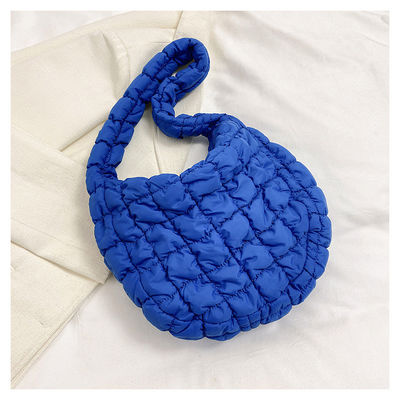 Customized Color Winter Cotton Padded Quilted Sling Down Tote Bag for Women in Winter