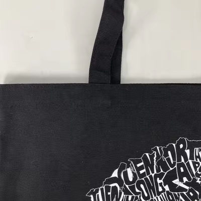 12 Oz Black Canvas Tote Bag for Luxury Shopping Organic Cotton Material
