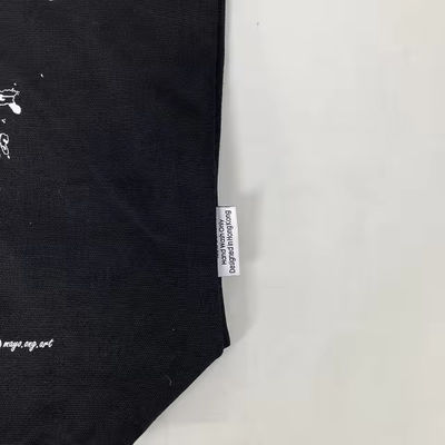 12 Oz Black Canvas Tote Bag for Luxury Shopping Organic Cotton Material