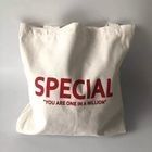 Custom Logo Printed Natural Semi White Cotton Canvas Drawstring Tote Bag for Shopping
