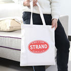 Custom Logo Printed Natural Semi White Cotton Canvas Drawstring Tote Bag for Shopping