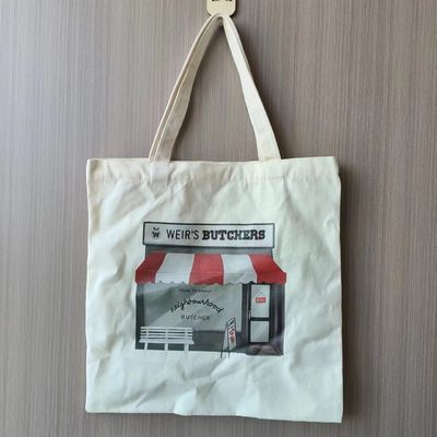 Canvas Shopping Bag with Logos Plain Custom Sublimation Blanks White Polyester Tote Bag