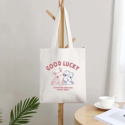 Canvas Shopping Bag with Logos Plain Custom Sublimation Blanks White Polyester Tote Bag